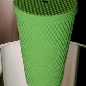 Starbucks 2021 Neon Lime Green Studded Tumbler 16oz Cold Cup 011125844 Used Once